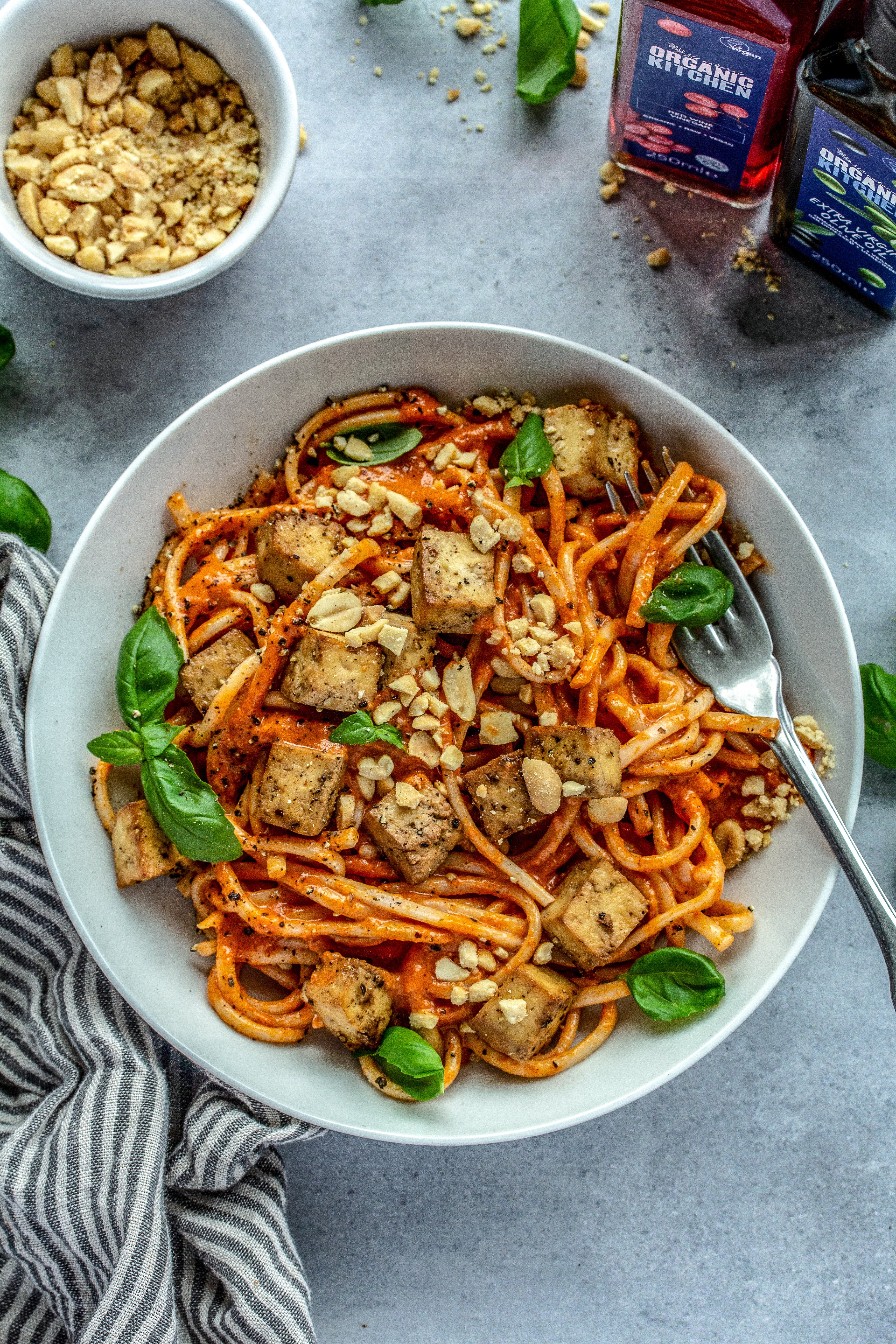 Spicy Peanut Tofu Noodle Bowls