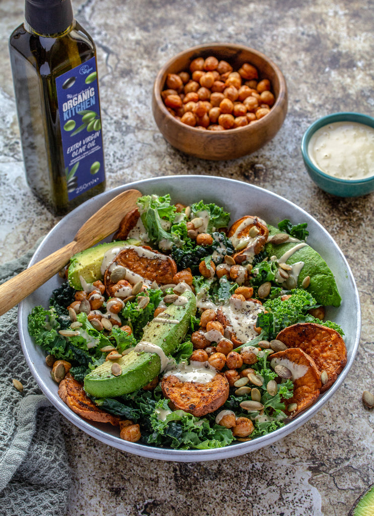 Kale Caesar Chickpea Salad – OrganicKitchenUK